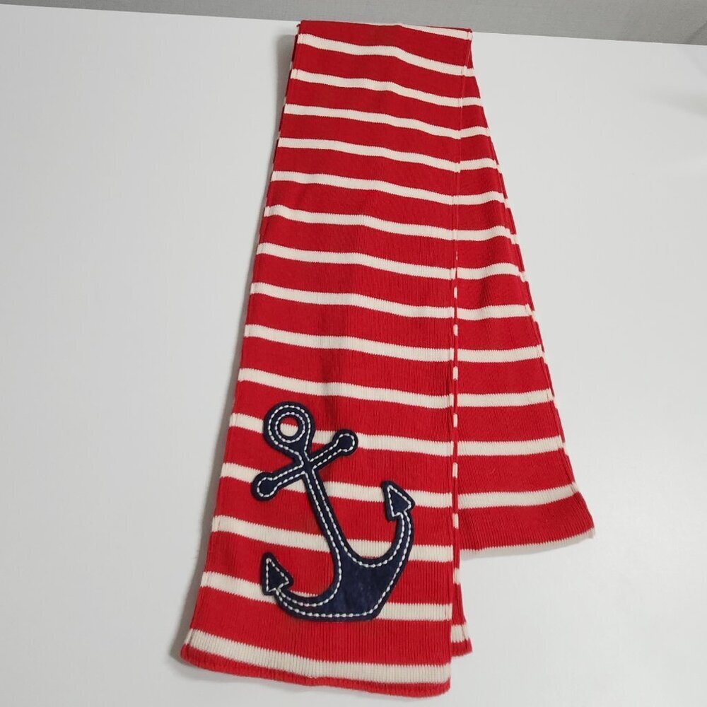 L.L. Bean Nautical Scarf Red and White Stripe